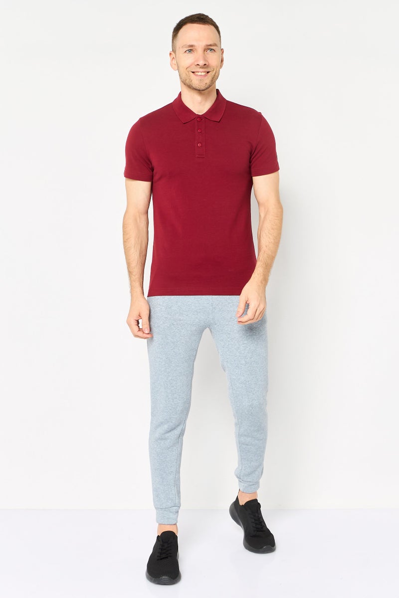 Adidas تي شيرت بولو قصير الأكمام للرجال، رياضي، خارجي، ماروني - Image 4